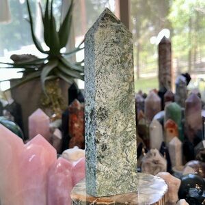 Moss Agate Crystal Tower!